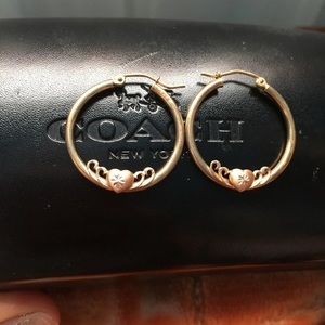 10 Kt yellow and rose gold earrings NEW